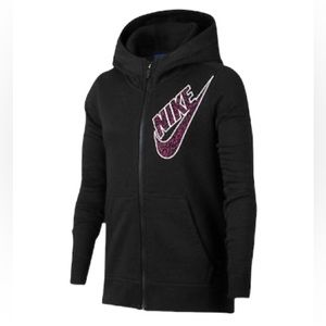 NWOT Girls Zip Up Hoodie Nike Sweatshirt Size L
